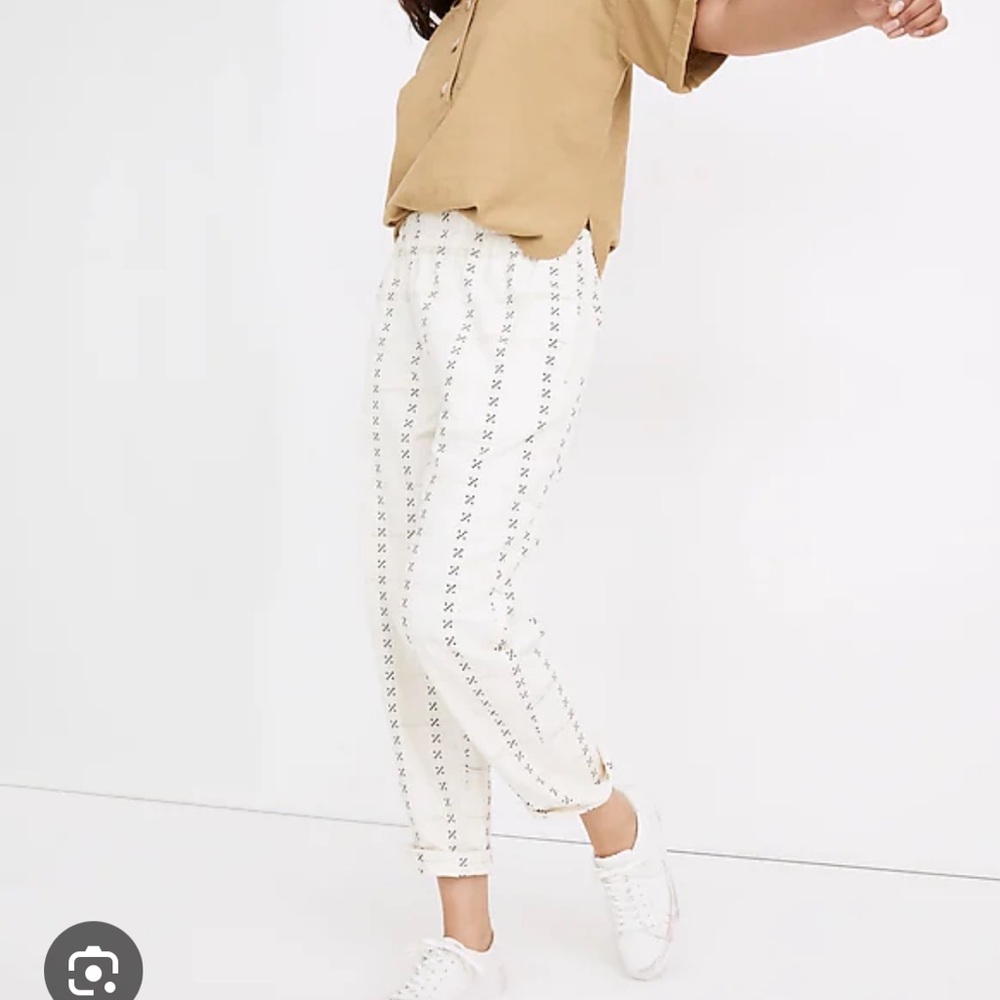 Madewell Jacquard Tapered Huston Pull-On Crop Pants